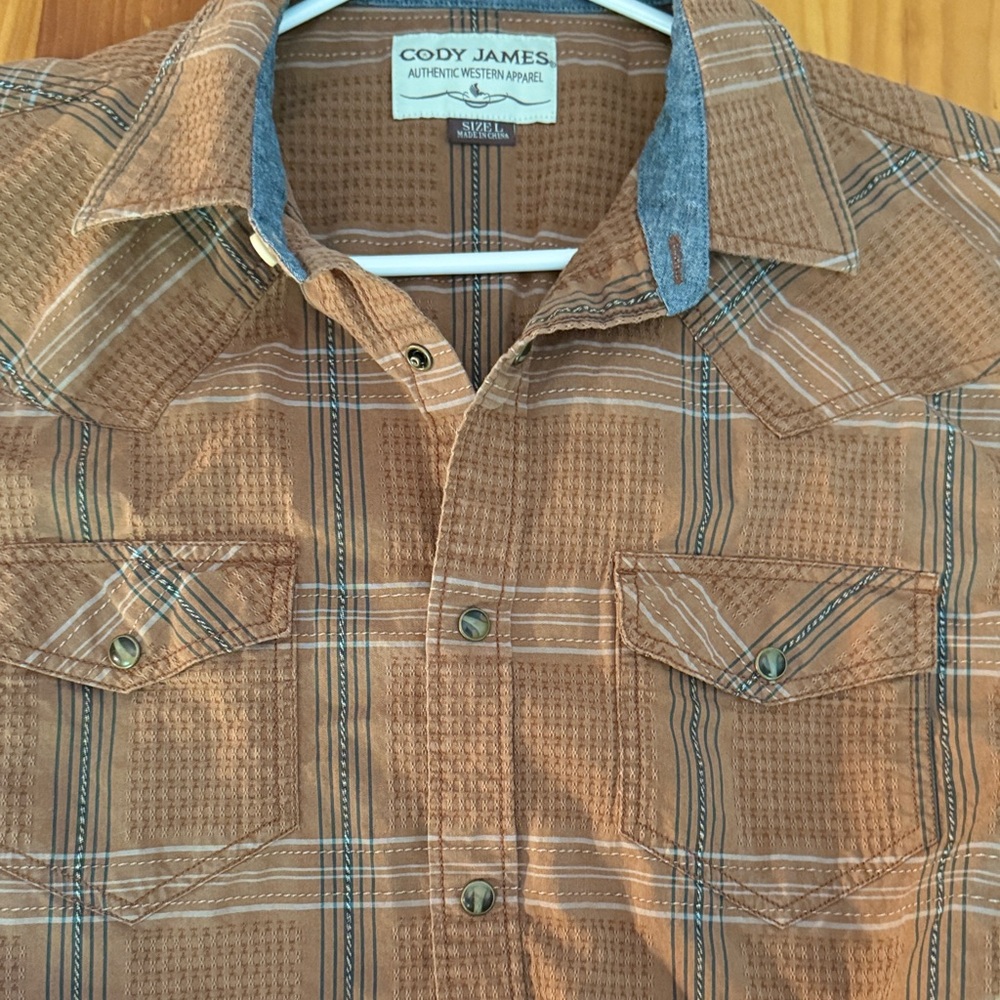 Men's Brown Plaid Western Shirt